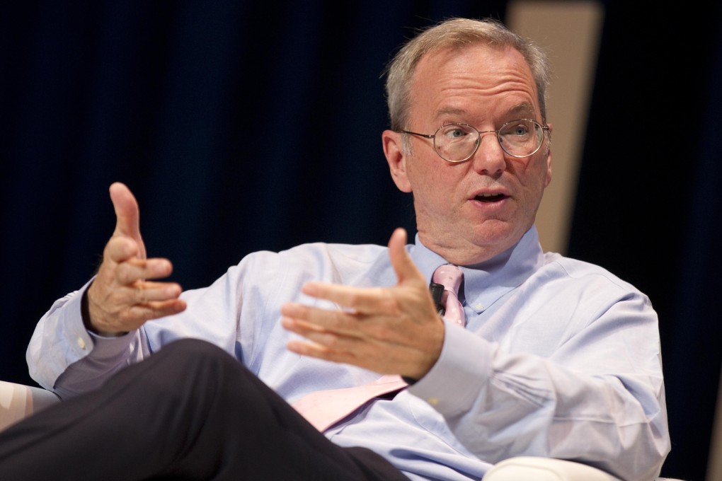 Former Google chief executive Eric Schmidt speaks at an event in Cannes, France, in June 2016. Photo: MCT