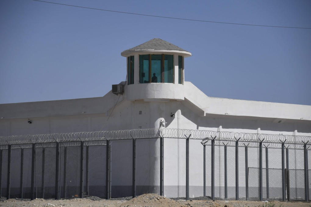 A watchtower is seen on a high-security facility near what is believed to be a re-education camp for mostly Muslim ethnic minorities on the outskirts of Hotan, in China's Xinjiang region. Photo: AFP