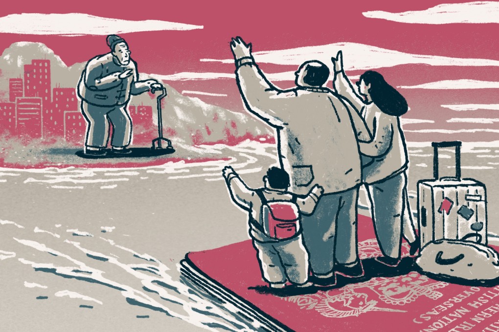 The decision to leave Hong Kong for Britain has resulted in arguments and heartache in some families. Illustration by Perry Tse