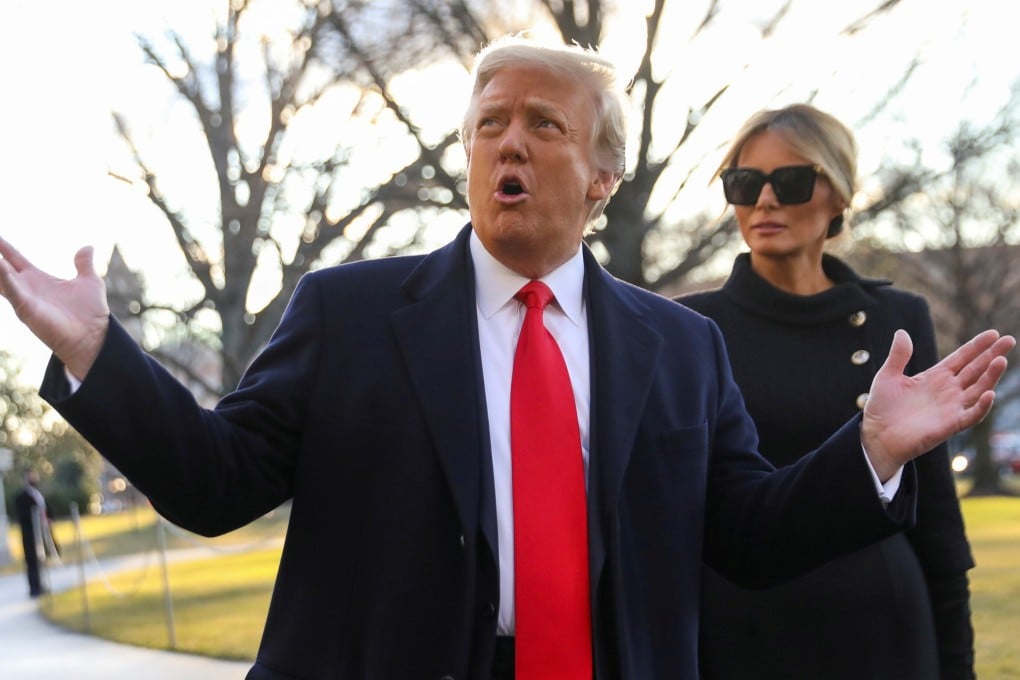 US President Donald Trump and first lady Melania Trump leave the White House ahead of Joe Biden’s inauguration on January 20. Photo: Reuters