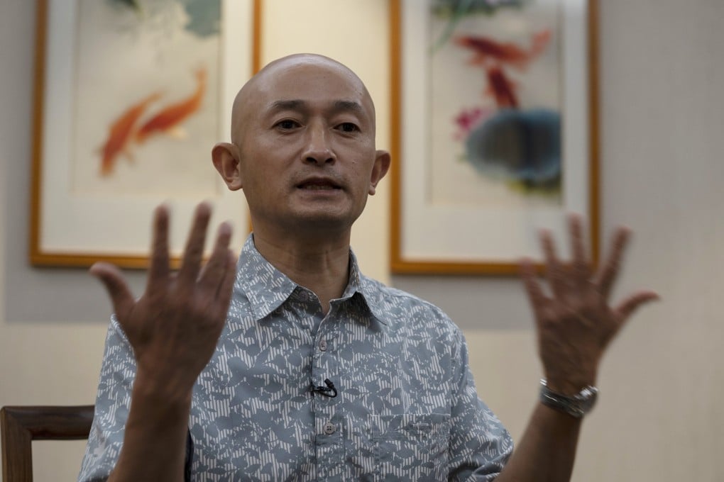 Zhang Hai speaks about his father during an interview in Shenzhen on October 16, 2020. Photo: AP