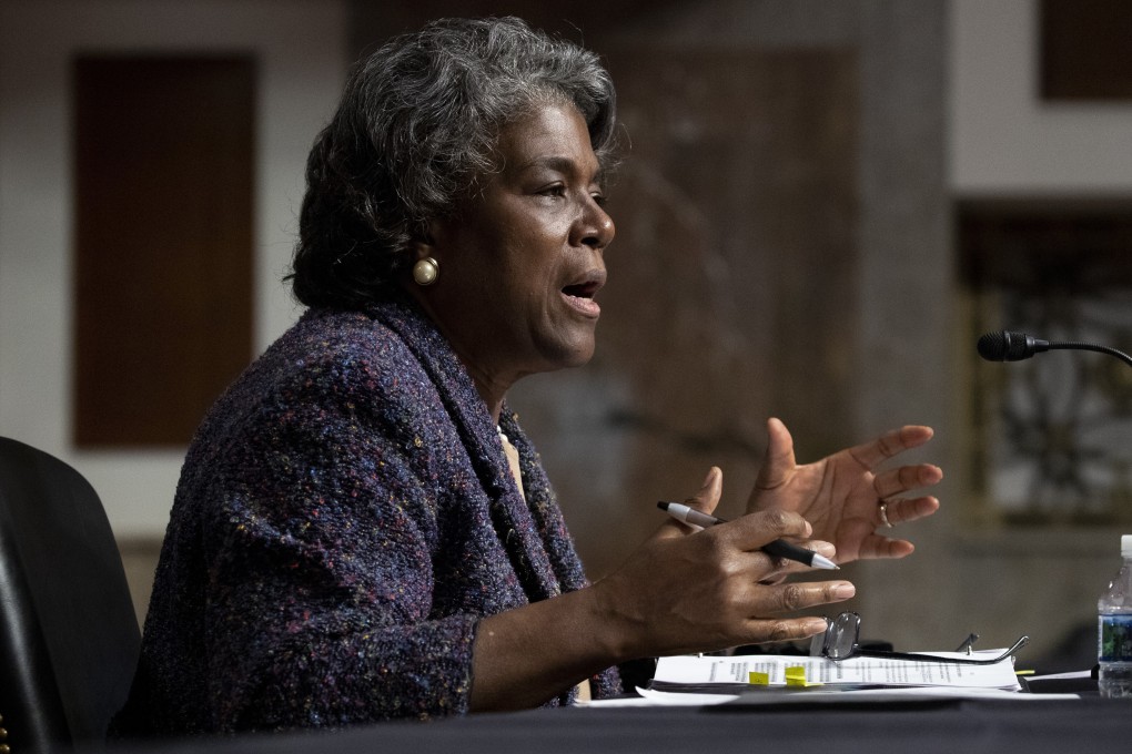 US ambassador to the UN nominee Linda Thomas-Greenfield testifies during her confirmation hearing before the Senate Foreign Relations Committee on Capitol Hill on Wednesday in Washington. Photo: AP