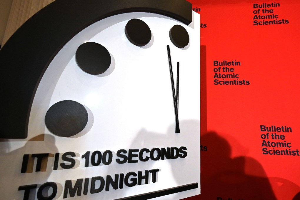 The Doomsday Clock was set at 100 seconds to midnight in January 2020, and the hands remain in the same position for January 2021. Photo: AFP