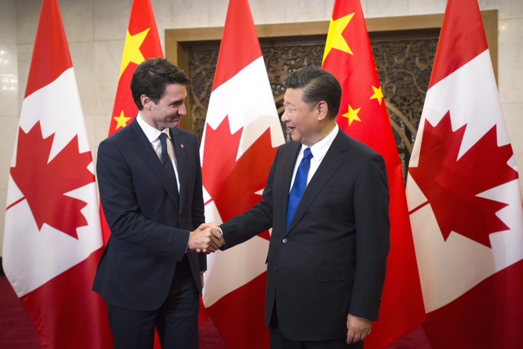 Canadian Prime Minister Justin Trudeau shakes hands with Chinese President Xi Jinping ahead of a meeting at the Diaoyutai State Guesthouse in Beijing on December 5, 2017. Photo: AP