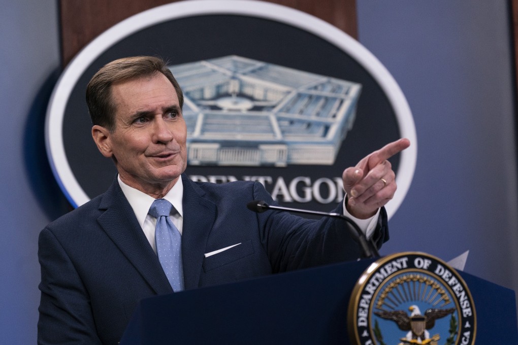 Pentagon spokesman John Kirby during a news briefing in Washington on Thursday. Photo: AP