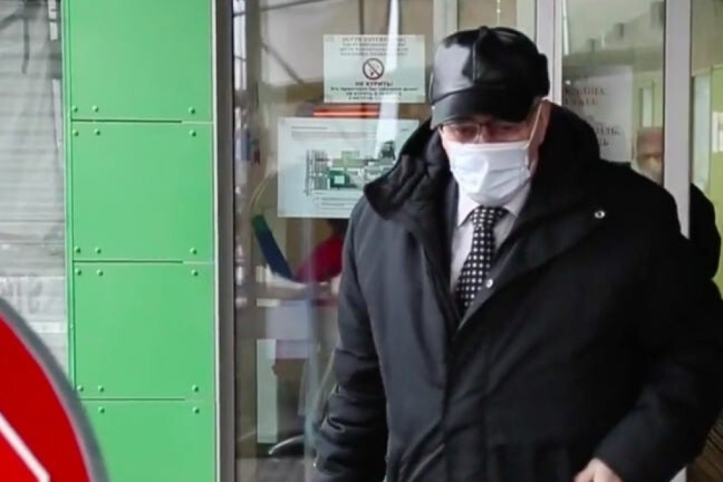 Russian diplomat Yuri Gribkov leaves a hospital in Estonia on January 26. Photo: Delfi/The Daily Beast