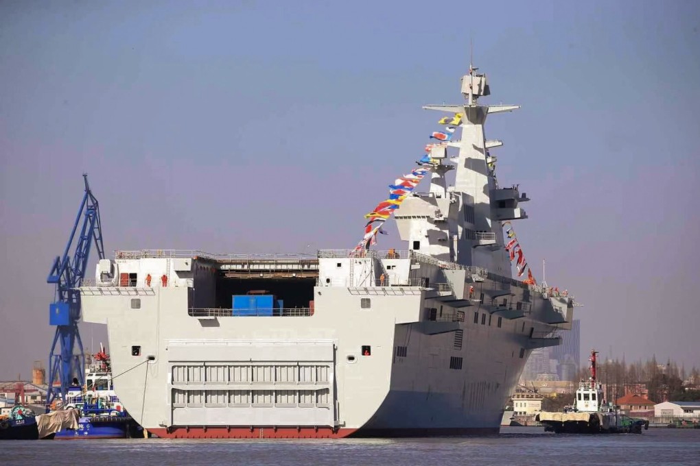 The Type 075 is moved to its new home in Shanghai. Photo: Handout