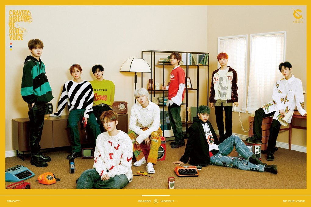 The nine members of of K-pop newcomers Cravity. Photo: Starship Entertainment