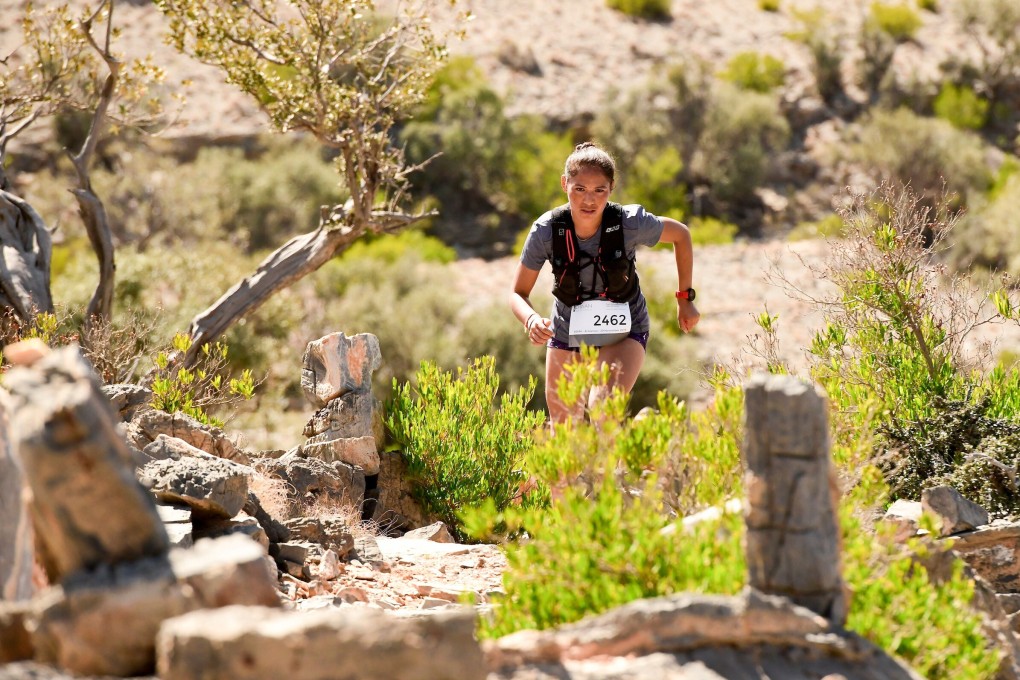 Sunmaya Budha on her way to winning the 50km division at Oman by UTMB. Photo: Oman Sail/Oman by UTMB