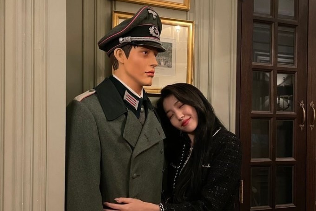 Gfriend member Sowon shared photos of herself posing with a Nazi dummy on her personal Instagram account. Photo: Instagram