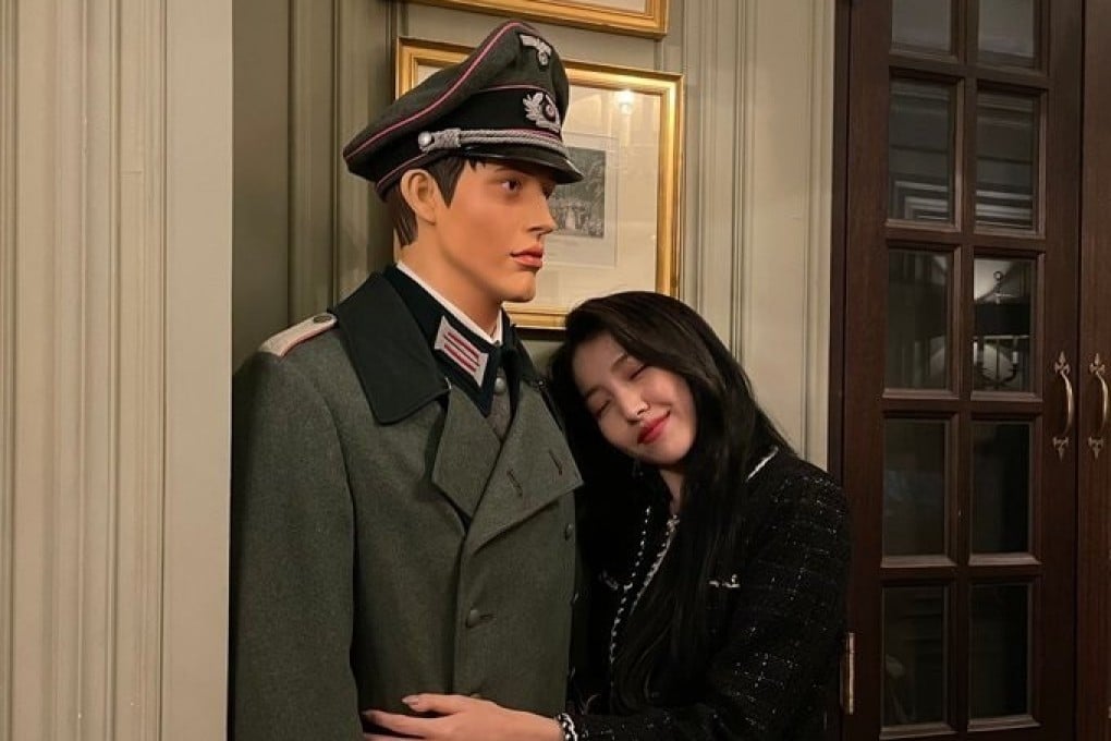 Gfriend member Sowon shared photos of herself posing with a Nazi dummy on her personal Instagram account. Photo: Instagram