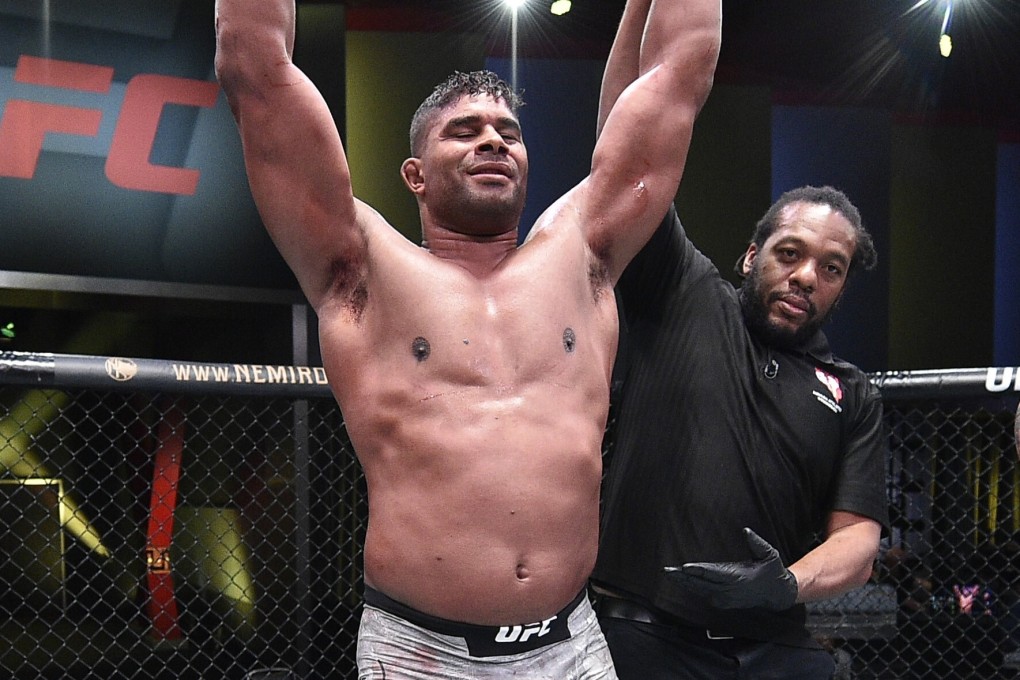 Alistair Overeem reacts after his TKO victory over Augusto Sakai in their heavyweight fight on September 5, 2020 in Las Vegas, Nevada. Photo: Chris Unger/Zuffa LLC
