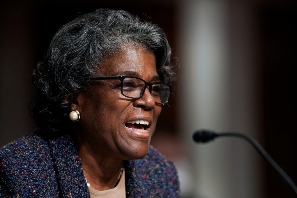 Linda Thomas-Greenfield speaks before the Senate Foreign Relations Committee hearing in January on her nomination to be the ambassador to the United Nations. Photo: Reuters