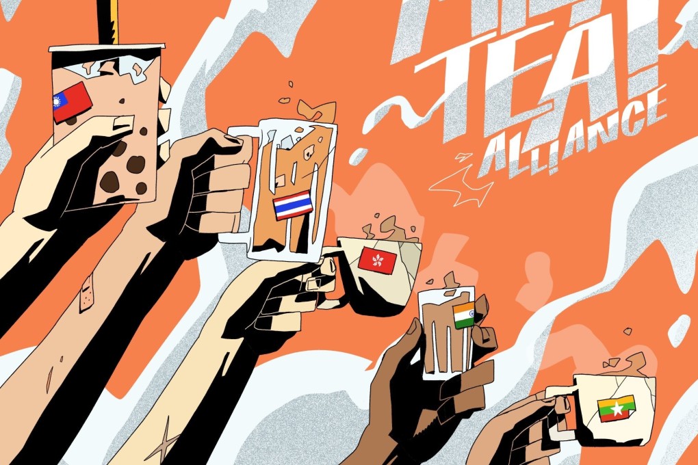 A Milk Tea Alliance poster by artist Sina Wittayawiroj has gone viral on social media. Photo: Twitter