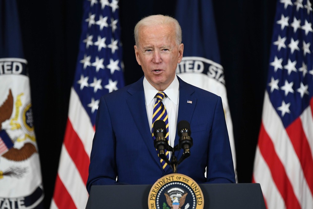 US President Joe Biden delivers his first foreign policy address in Washington on Thursday. Photo: AFP