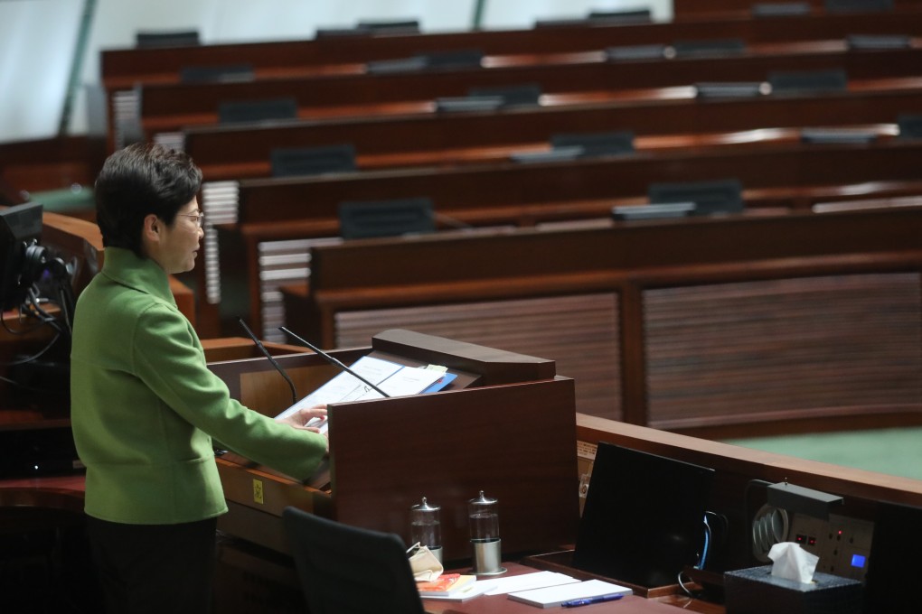 Hong Kong Chief Executive Carrie Lam Cheng Yuet-ngor during a question and answer session at the Legislative Council. Photo: Sam Tsang