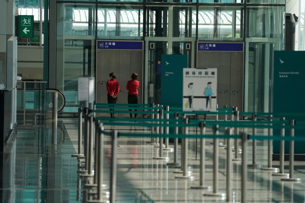 Passengers are conspicuous by their absence at Hong Kong airport on January 31. Photo: Felix Wong