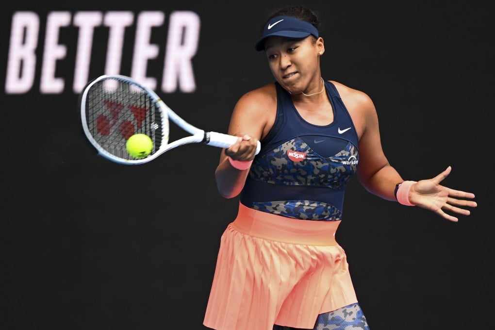 Naomi Osaka of Japan in action during her first round women's singles match against Anastasia Pavlyuchenkova of Russia at the 2021 Australian Open at Melbourne Park. Photo: EPA