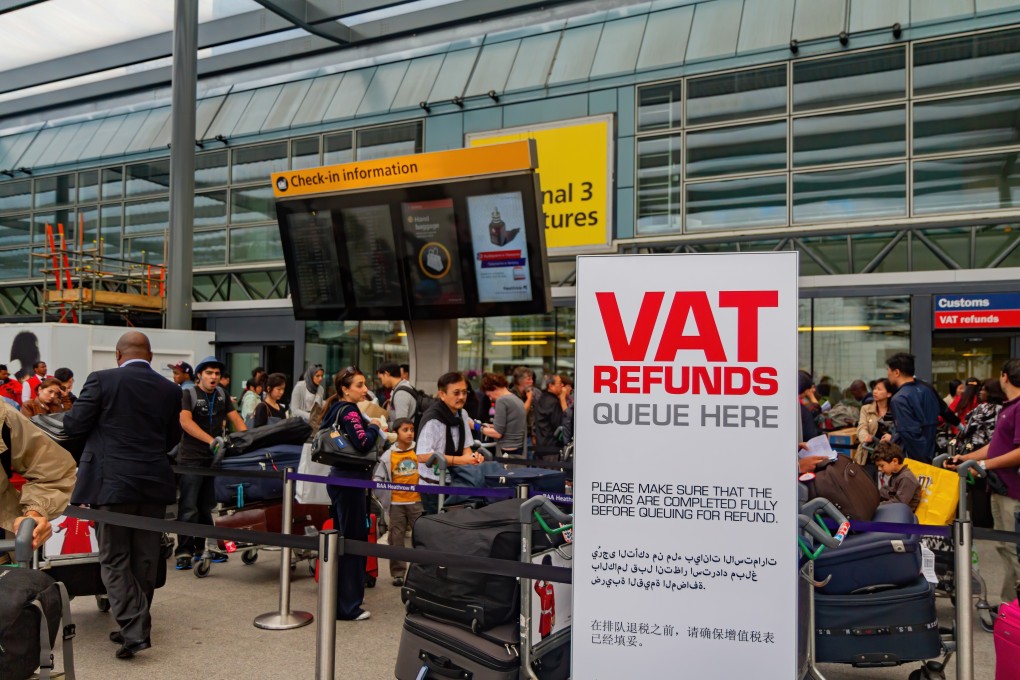 The VAT refunds queue and sign at Heathrow airport in London, the UK. Since Brexit’s implementation at the start of this year the British government has scrapped the entire system. Photo: Shutterstock