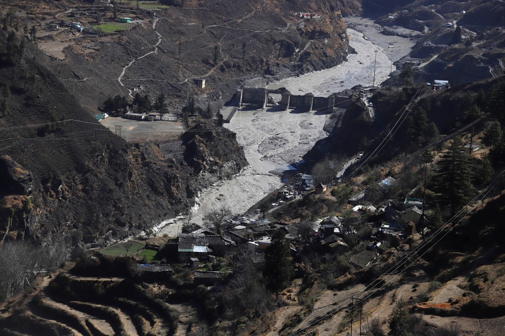 A damaged dam near the Dhauliganga hydro power project after a glacier burst in India's northern state of Uttarakhand. Photo: Xinhua