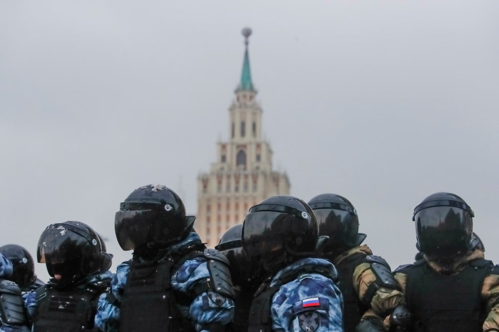 Russian law enforcement officers in Moscow. Photo: Reuters