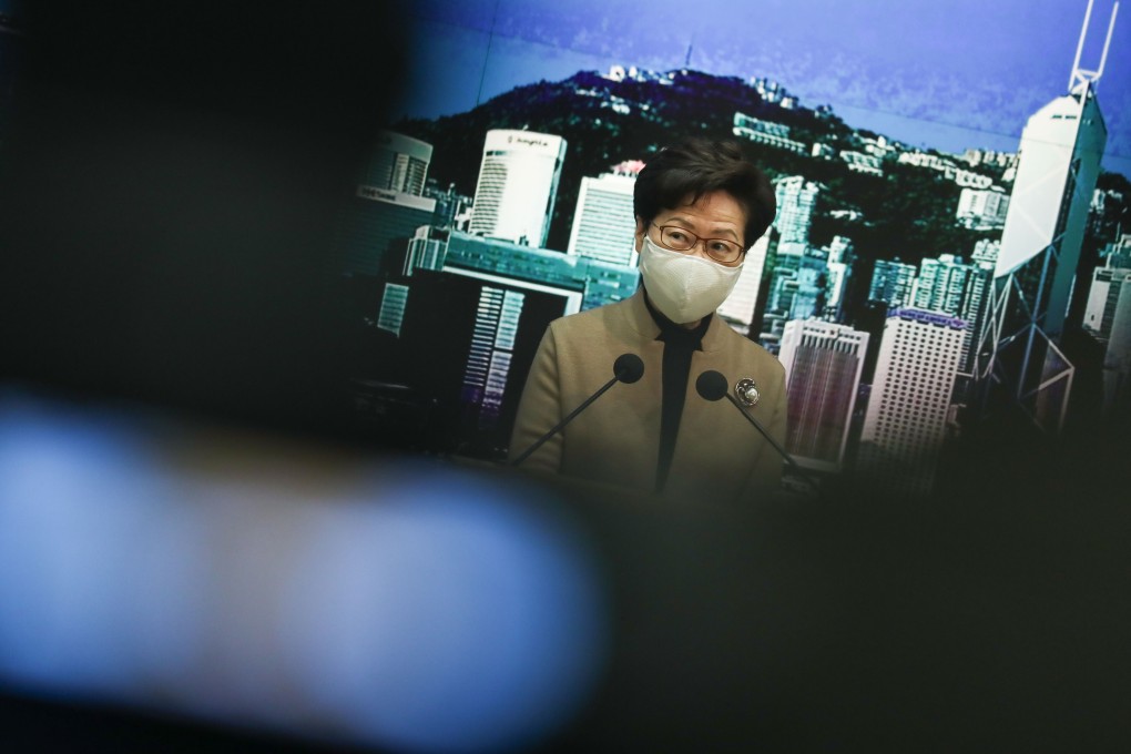Hong Kong Chief Executive Carrie Lam met reporters on Tuesday ahead of her weekly Executive Council meeting. Photo: Jonathan Wong