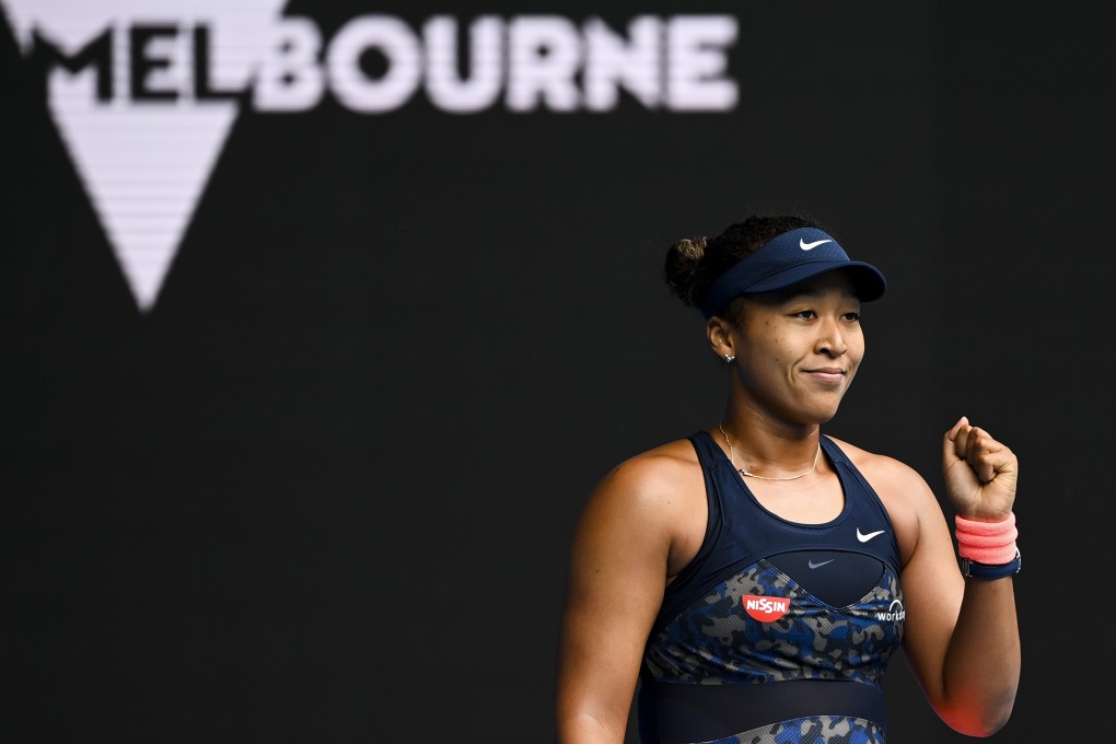 Naomi Osaka celebrates after winning her first round match against Anastasia Pavlyuchenkova of Russia at the Australian Open. Photo: AAP Image