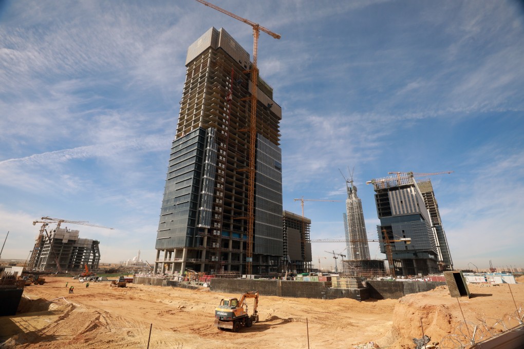 The central business district of Egypt’s new administrative capital, some 45km east of Cairo, is seen under construction on January 26. Egypt started the work by partnering with the China State Construction Engineering Company, as part of China's larger Belt and Road Initiative. Photo: EPA-EFE