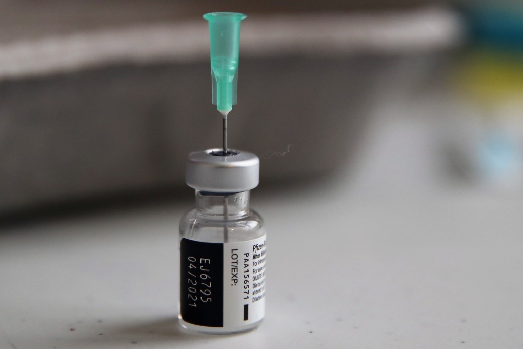 A vial of the Pfizer-BioNTech vaccine against Covid-19. Photo: AP