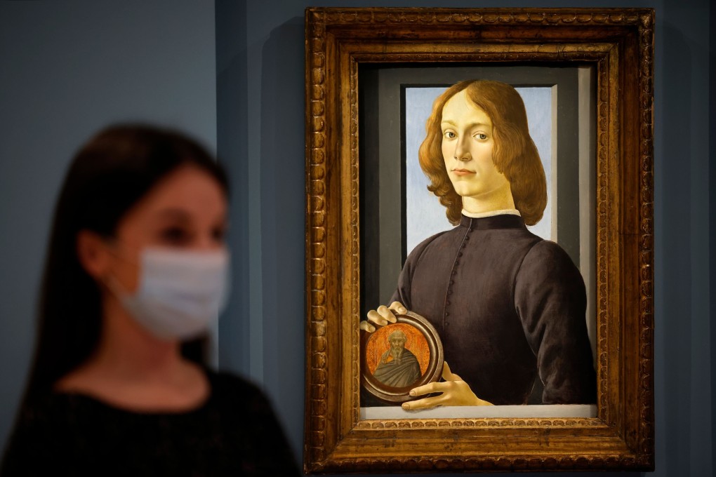 An artwork by Italian Renaissance painter Sandro Botticelli is pictured during a photocall at Sotheby's auctioneers in London on January 27, 2021. Photo: AFP