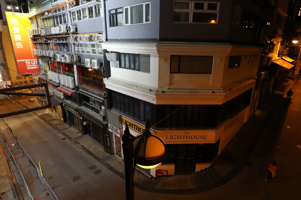 The Lan Kwai Fong nightlife area has been deserted amid the coronavirus pandemic. Photo: Dickson Lee