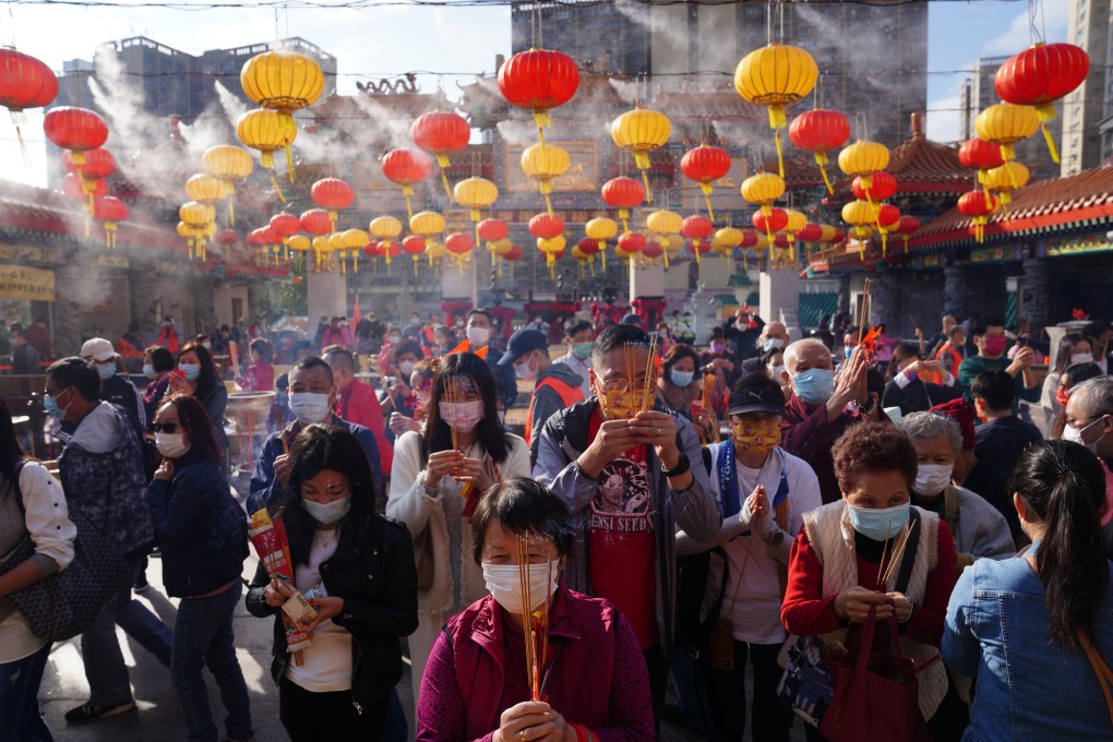 Worshippers mark Lunar New Year at Hong Kong’s Wong Tai Sin Temple. Photo: Sam Tsang