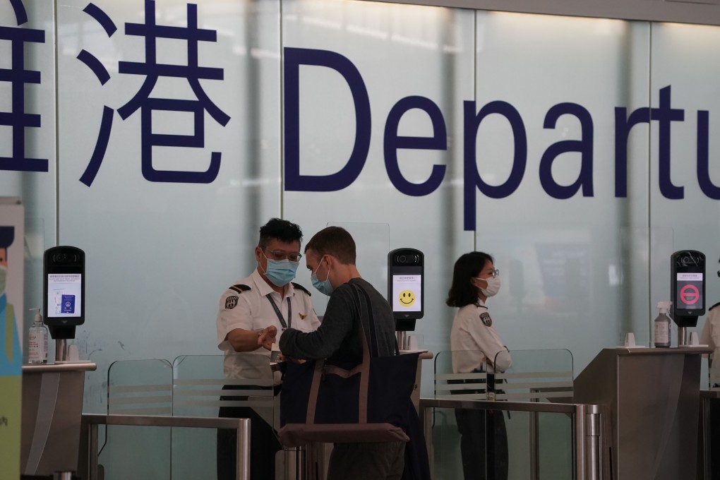 The departures hall at Hong Kong International Airport. Since 2018, the Immigration Department has been receiving about 1,000 to 1,200 new asylum bid claims per year. Photo: Felix Wong