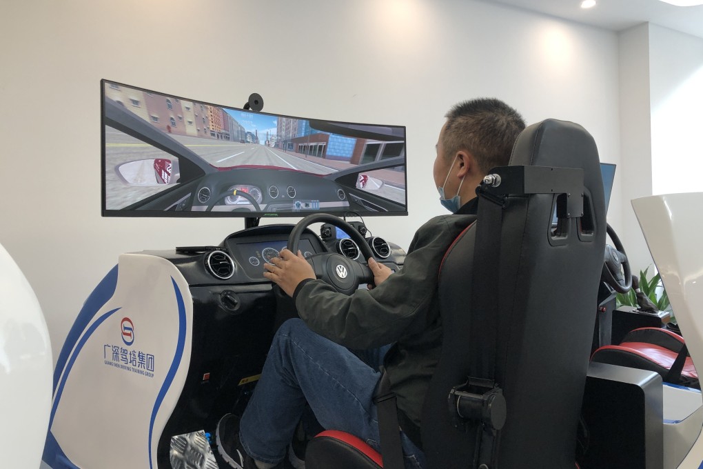 The Lazy Cat project uses AI-powered simulators to teach students how to drive. Photo: SCMP / Jane Zhang