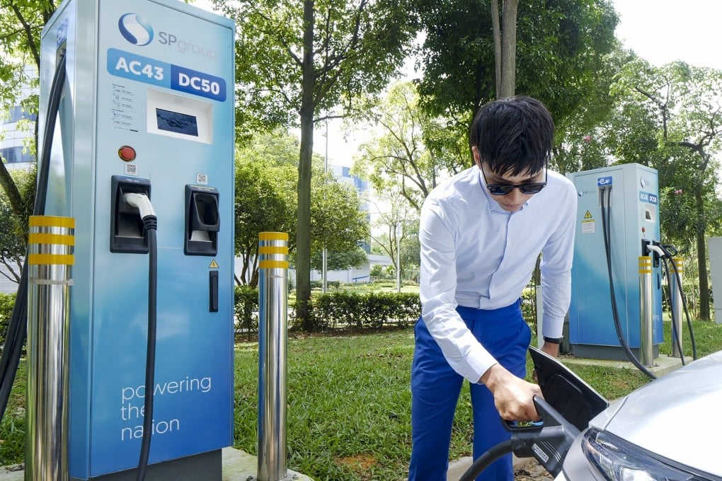SP Group has 276 EV charging points installed across Singapore and plans to ramp up installation when EV adoption picks up in the city state. Photo: Handout