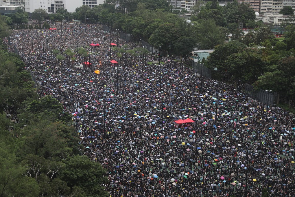 Protesters flood Victoria Park on August 18, 2019. Photo: Sam Tsang