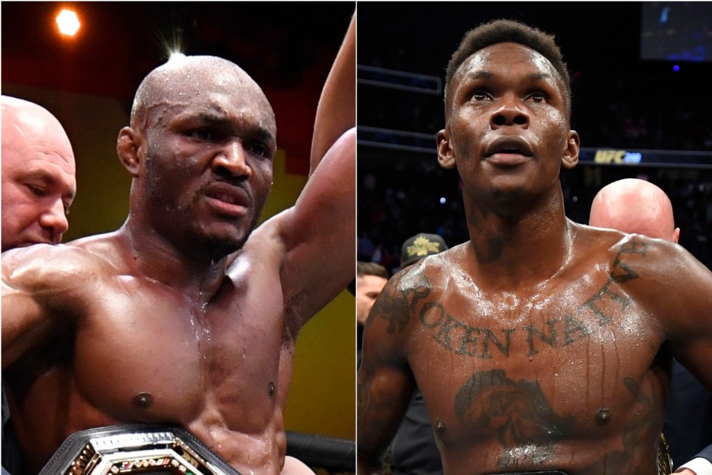 UFC welterweight champion Kamaru Usman and middleweight champion Israel Adesanya. Photos: Zuffa LLC via Getty Images
