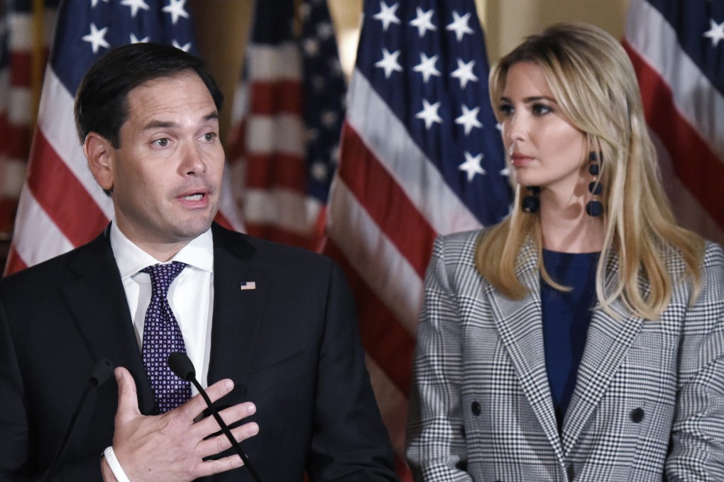 US Senator Marco Rubio and Ivanka Trump speak at an event in Washington in October 2017. Photo: Abaca Press/TNS