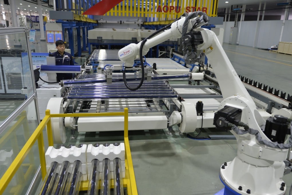 Robots produced by Chinese companies made up about 39 per cent of the domestic market last year. Photo: Xinhua