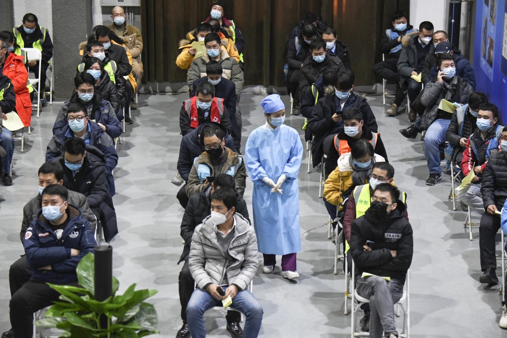 People are monitored for any reactions after receiving coronavirus vaccine shots in Beijing last month. Photo: Kyodo
