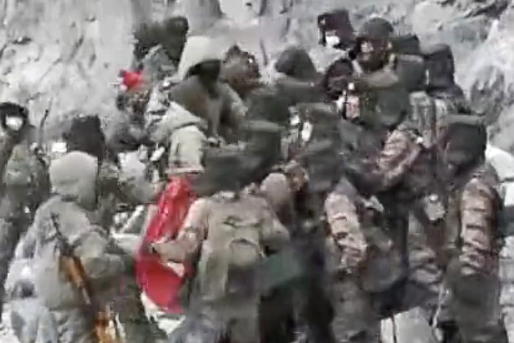 A still from a video, apparently released by China’s military, showing the brutal clash between Chinese and Indian troops in June last year. Photo: Handout