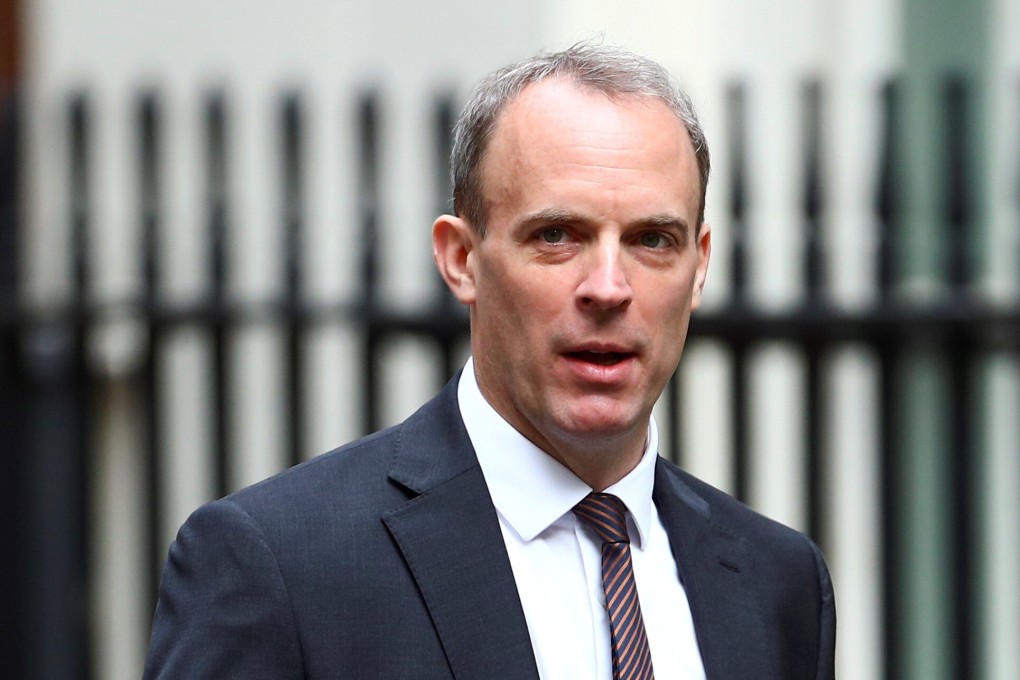 Britain’s Foreign Secretary Dominic Raab arrives at Downing Street for a cabinet meeting in July. Photo: Reuters