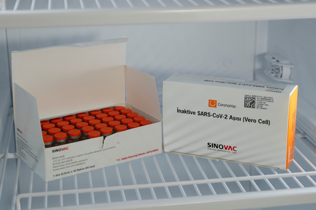 Boxes of Sinovac's CoronaVac Covid-19 vaccine are pictured in a refrigerator at a hospital in January. Photo: Reuters