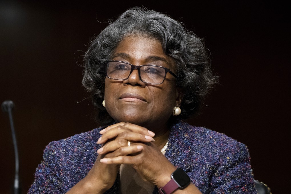 Linda Thomas-Greenfield testifies during her confirmation hearing in Washington in January. The US Senate has confirmed her as President Biden's United Nations ambassador. Photo: AP