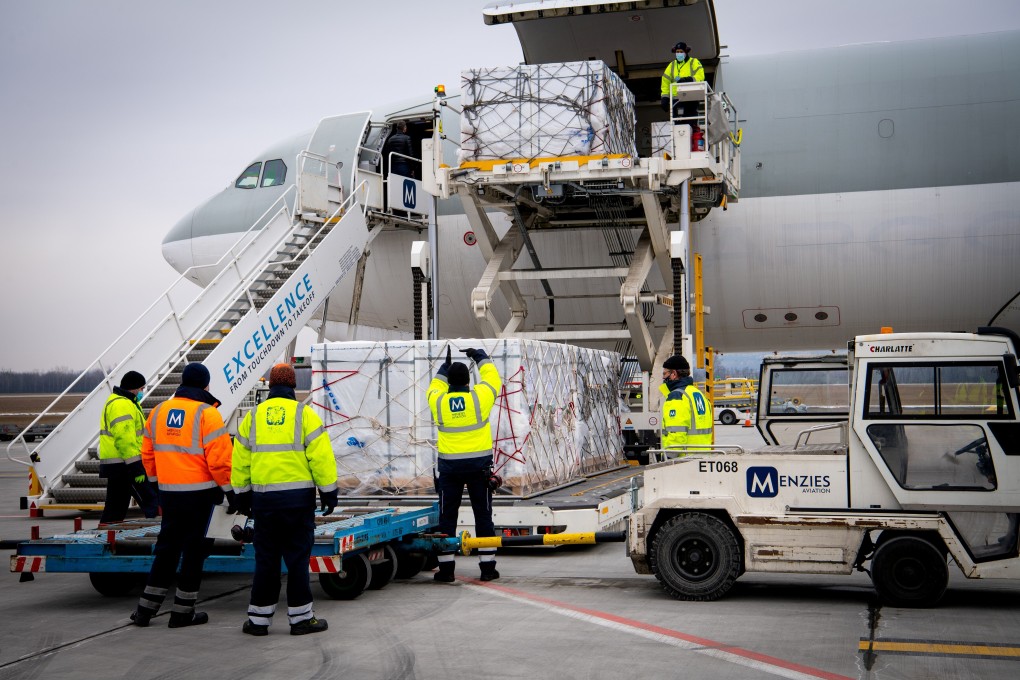 Workers unload a shipment of Sinopharm’s coronavirus vaccine at Budapest Airport, Hungary. File photo: Reuters