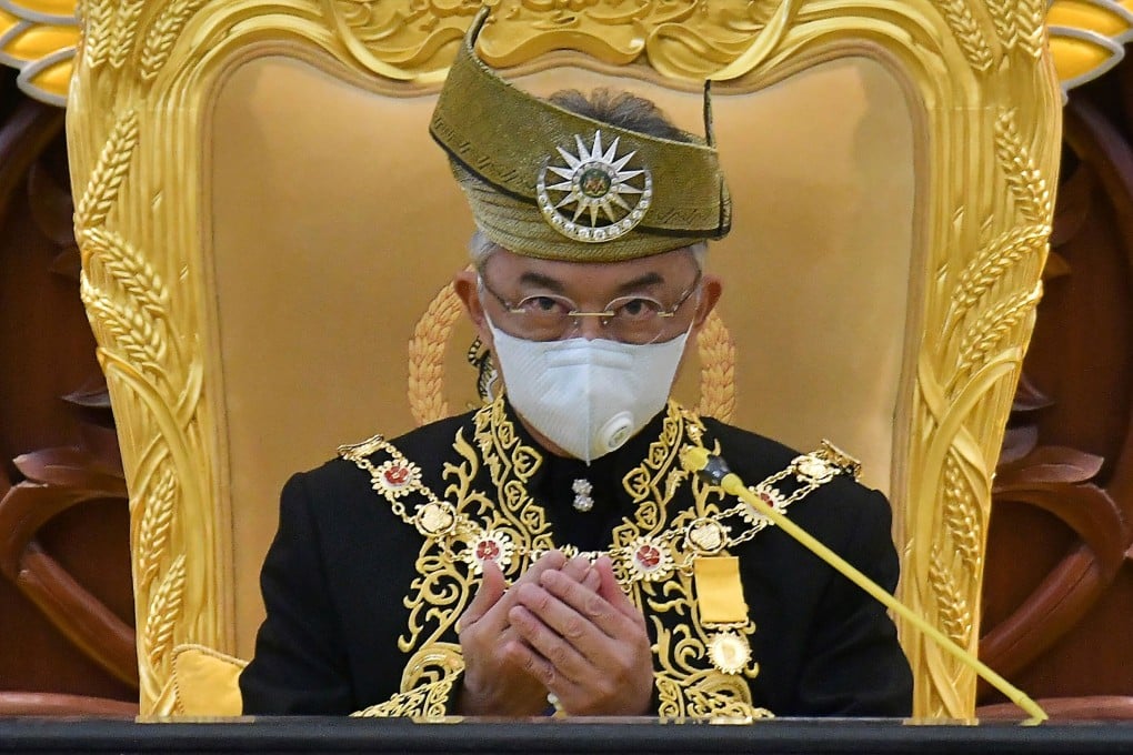 Malaysia’s King Sultan Abdullah Sultan Ahmad Shah offers prayers during the opening ceremony for a parliamentary session last year. Photo: AFP