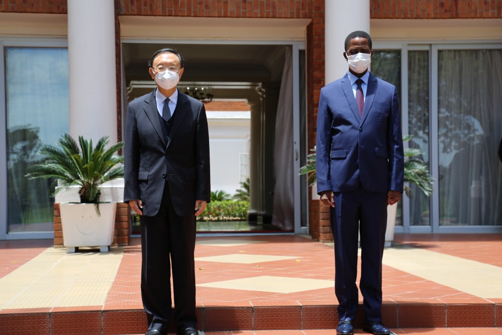 Zambian President Edgar Lungu meets China’s most senior foreign policy official, Yang Jiechi, in Lusaka, Zambia, on February 22, 2021. Photo: Xinhua