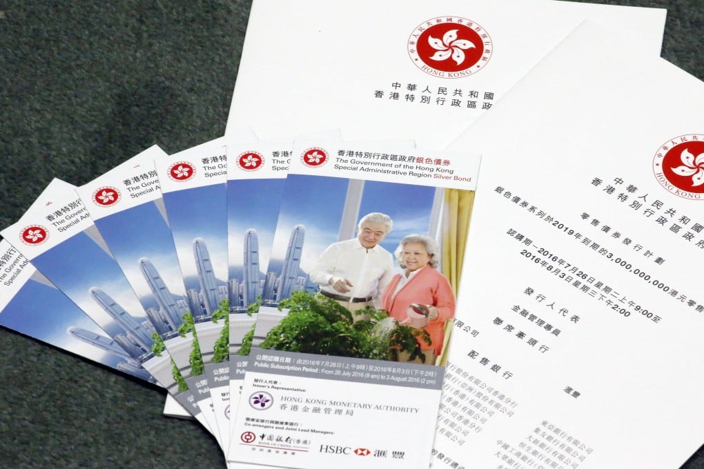 Booklets explaining Silver Bonds. The government wants to raise the borrowing limit of the its retail bond programme to HK$300 billion from HK$200 billion. Photo: Felix Wong