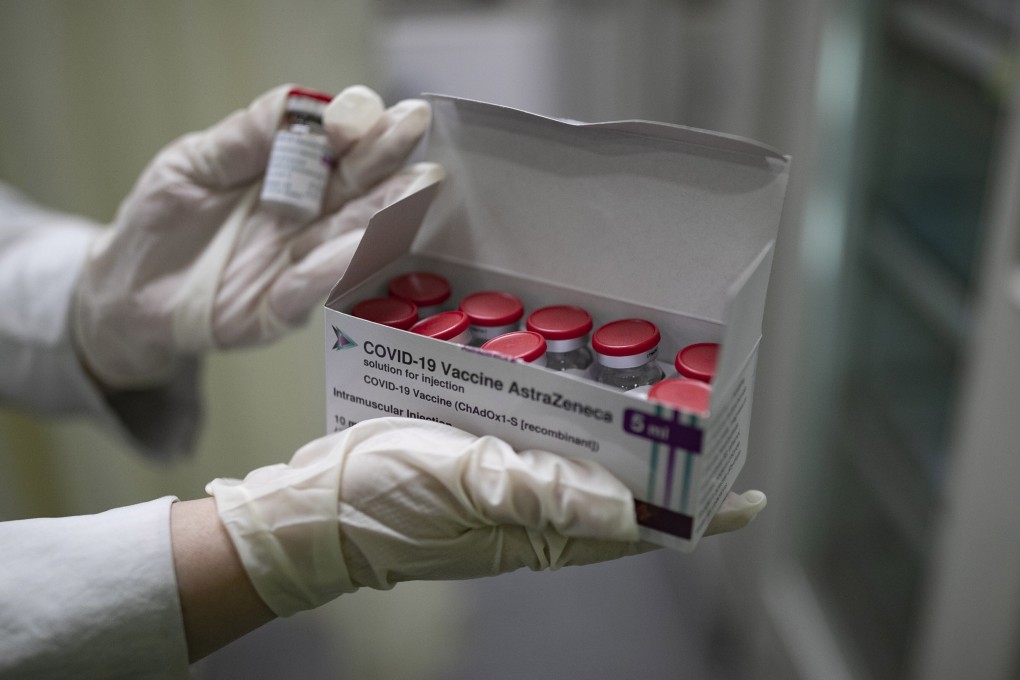 A medical worker checks a box containing doses of AstraZeneca's Covid-19 vaccine at a public health centre in Seoul. South Korea will begin vaccinations on February 26. Photo: EPA-EFE