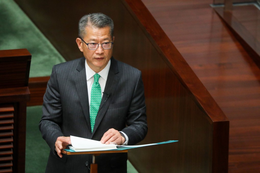 Hong Kong Financial Secretary Paul Chan Mo-po delivers the 2021-22 budget. Photo: Sam Tsang